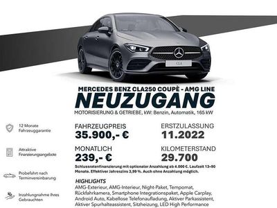 Gebraucht Mercedes CLA250 AMG line 224 PS (164 kW) 2022 Grau Limousine