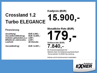 Gebraucht Opel Crossland X Elegance 110 PS (80 kW) 2022 Jade weiss SUV