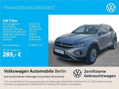 Second-hand VW T-Roc Style 150 CP (110 kW) 2022 Argintiu SUV