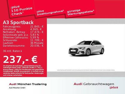Gebraucht Audi A3 150 PS (110 kW) 2021 Weiß Limousine