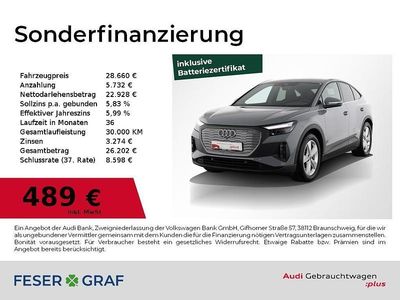 Kieselgrau Gebraucht 2022 Audi Q4 Sportback e-tron Comfort SUV | 28.660 € (Fairer Preis)