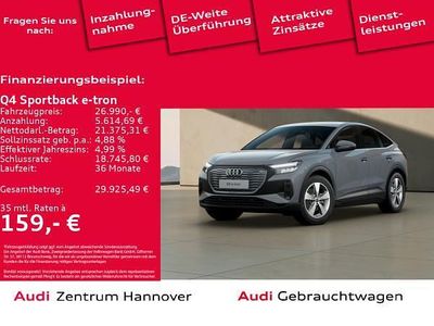 Grau (c2 kieselgrau) Gebraucht 2022 Audi Q4 Sportback e-tron Advanced SUV | 26.991 € (Etwas zu teuer)