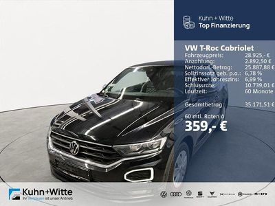 Gebraucht VW T-Roc Cabriolet R-line 150 PS (110 kW) 2022 Schwarz Cabrio