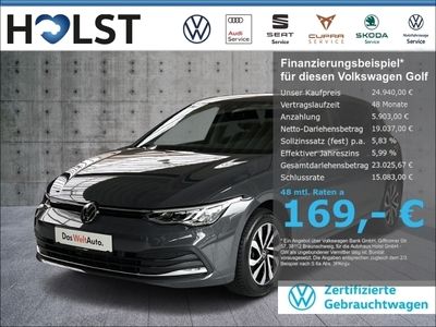 gebraucht VW Golf VIII 1.5TSI ACTIVE 5J/100TKM Nav LED Standhz.