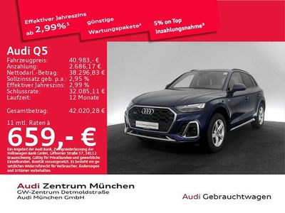 Gebraucht Audi Q5 S-Line 299 PS (219 kW) 2022 Navarrablau metallic SUV