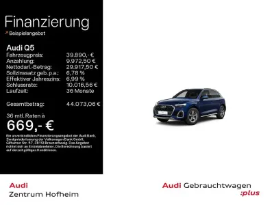 Gebraucht Audi Q5 S-Line 204 PS (150 kW) 2023 Navarrablau metallic SUV