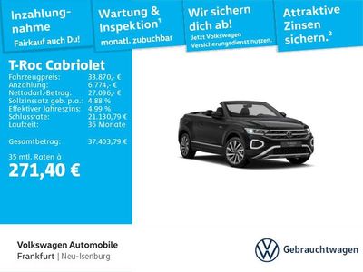 Gebraucht VW T-Roc Cabriolet Style 150 PS (110 kW) 2025 Deep black perleffekt/schwarz Cabrio