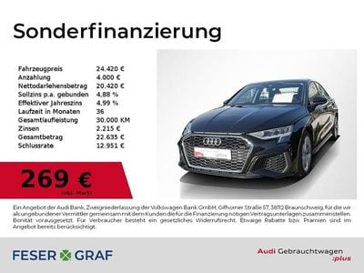 Gebraucht Audi A3 S-Line 150 PS (110 kW) 2022 Mythosschwarz metallic Limousine