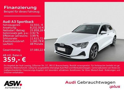 Gletscherweiß metallic Gebraucht 2025 Audi A3 Advanced Plus Limousine | 32.930 € (Guter Preis)