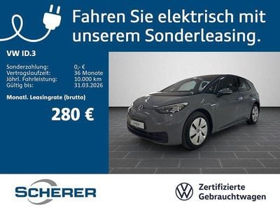 Gebraucht VW ID.3 Pure 110 kW (150 PS) 2021 Mondsteingrau schwarz Kleinwagen