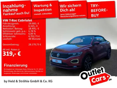 Gebraucht VW T-Roc Cabriolet R-line 150 PS (110 kW) 2021 Kings red metallic/schwarz Cabrio