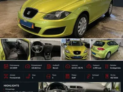 Gebraucht Seat Leon Reference 86 PS (63 kW) 2009 Grün Kleinwagen