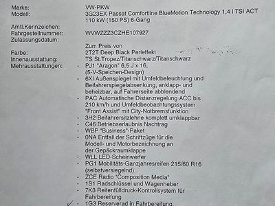 Gebraucht VW Passat 150 PS (110 kW) 2016 Schwarz Limousine