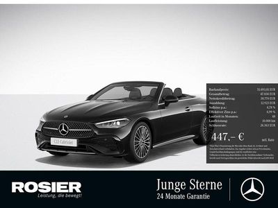 Schwarz / obsidianschwarz Gebraucht 2024 Mercedes CLE200 Advanced Plus Cabrio | 51.693 € (Guter Preis)
