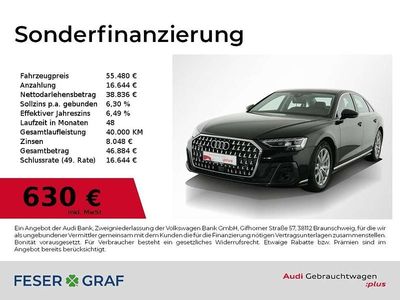 Brillantschwarz Gebraucht 2023 Audi A8 Ambiente Limousine | 55.480 € (Superpreis)