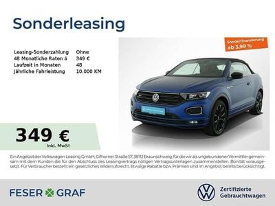 Gebraucht VW T-Roc Cabriolet R-line 150 PS (110 kW) 2021 Ravennablau matt/schwarz Cabrio