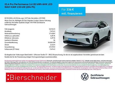 Weiss Gebraucht 2021 VW ID.4 Pro Performance SUV | 24.912 € (Fairer Preis)