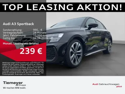 Używany Audi A3 S-Line 150 KM (110 kW) 2025 Czarny Sedan/Limuzyna