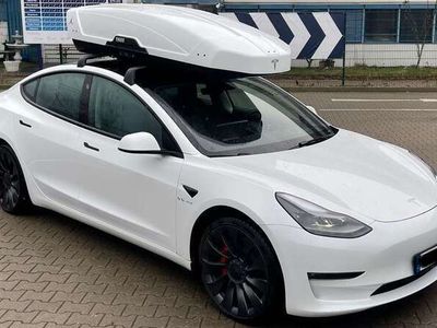 gebraucht Tesla Model 3 Perfarmance 8 fach bereift Thule Dachbox FSD…