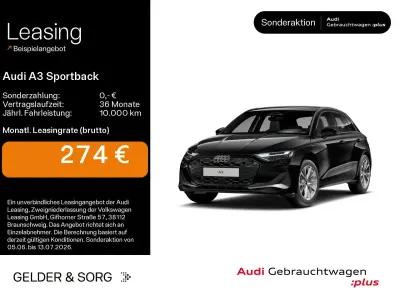 Gebraucht Audi A3 Advanced Plus 204 PS (150 kW) 2025 Mythosschwarz metallic Limousine