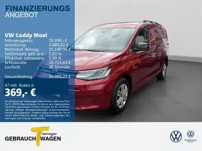 Neu VW Caddy Maxi 122 PS (89 kW) 2026 Rot Van / Kleinbus