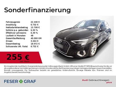 Schwarz Gebraucht 2023 Audi A3 Advanced Limousine | 22.440 € (Fairer Preis)