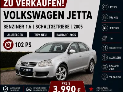 Gebraucht VW Jetta Trendline 102 PS (75 kW) 2005 Silber Limousine