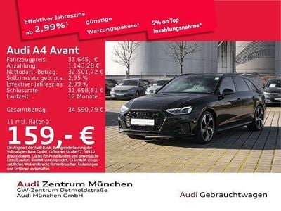 Mythosschwarz metallic Gebraucht 2023 Audi A4 S-Line Kombi | 33.645 € (Fairer Preis)