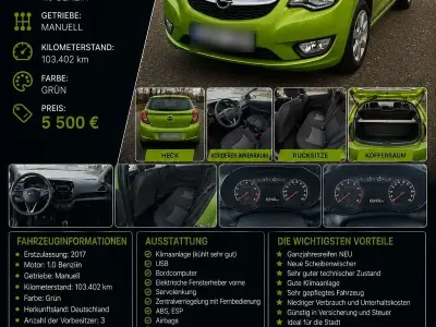 Gebraucht Opel Karl 75 PS (55 kW) 2017 Grün Kleinwagen