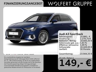Gebraucht Audi A3 Advanced Plus 110 PS (80 kW) 2023 Blau Limousine