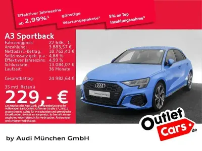 Używany Audi A3 S-Line 245 KM (180 kW) 2022 Niebieski Sedan/Limuzyna