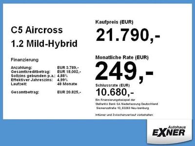 Gebraucht Citroën C5 Aircross 136 PS (100 kW) 2024 Banquise weiss/spiegel schwarz laki SUV