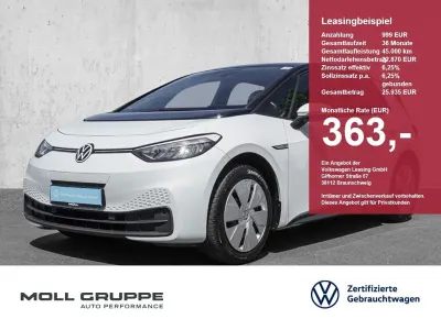 Gebraucht VW ID.3 Pro 107 kW (146 PS) 2022 Gletscherweiß metallic schwarz Kleinwagen