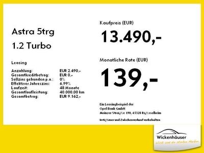 gebraucht Opel Astra 5trg 1.2 Turbo Edition LED W-Paket 2xKlima
