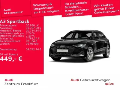 Brugt Audi A3 Advanced Plus 150 HK (110 kW) 2025 Sort Sedan
