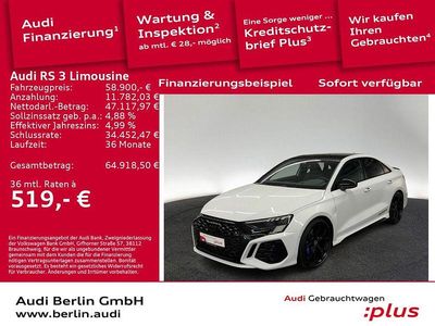 Gebraucht Audi RS3 Ambiente 400 PS (294 kW) 2022 Gletscherweiß metallic Limousine