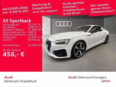 Gebraucht Audi A5 Sportback S-Line 204 PS (150 kW) 2021 Weiß Kleinwagen