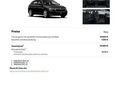 Neu Skoda Scala Monte Carlo 116 PS (85 kW) 2025 Black (metallic) Kleinwagen
