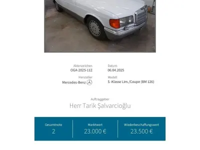 Używany Mercedes S300 188 KM (138 kW) 1986 Biały Sedan/Limuzyna