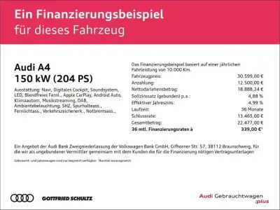 Gebraucht Audi A4 Advanced 204 PS (150 kW) 2023 Schwarz Kombi