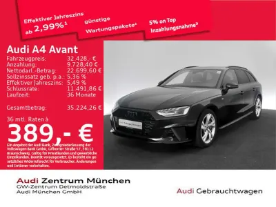 Gebraucht Audi A4 S-Line 204 PS (150 kW) 2024 Mythosschwarz metallic Kombi
