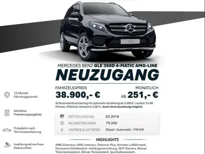 Gebraucht Mercedes GLE350 AMG line 258 PS (189 kW) 2018 Schwarz SUV