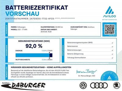 Gebraucht VW ID.3 Pro 150 kW (204 PS) 2021 Weiß Kleinwagen
