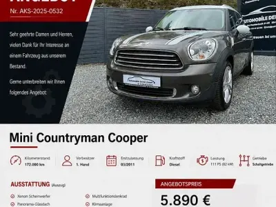Gebraucht Mini Cooper D Countryman 111 PS (81 kW) 2011 Grau SUV