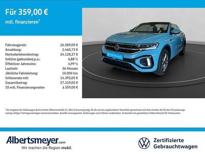 Gebraucht VW T-Roc Cabriolet R-line 150 PS (110 kW) 2022 Blau Cabrio