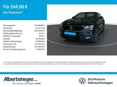 Gebraucht VW T-Roc Cabriolet R-line 150 PS (110 kW) 2021 Schwarz Cabrio