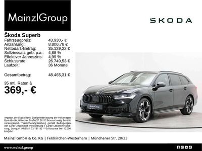 Schwarz Gebraucht 2025 Skoda Superb SportLine Kombi | 43.430 € (Fairer Preis)
