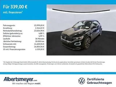 Gebraucht VW T-Roc Cabriolet R-line 150 PS (110 kW) 2021 Schwarz Cabrio