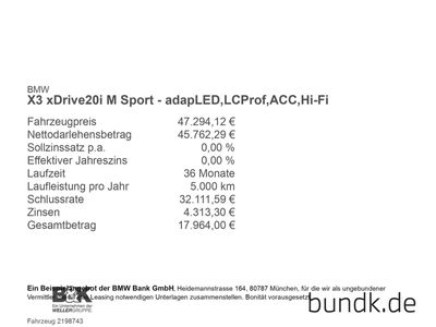 gebraucht BMW X3 xDrive20i M Sport - adapLED, LCProf, ACC, Hi-Fi