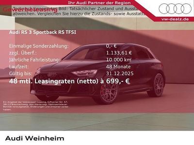Neu Audi RS3 Sportback Ambiente 400 PS (294 kW) 2025 Schwarz (mythosschwarz metallic) Kleinwagen